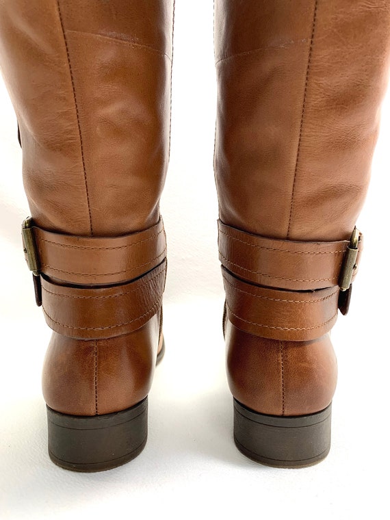 Vintage Nine West sz 7.5 womens Brown LEATHER Boo… - image 7