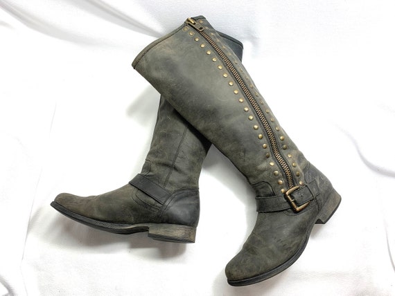 sale 40.00 off ren faire boots Gray Black DISTRES… - image 5