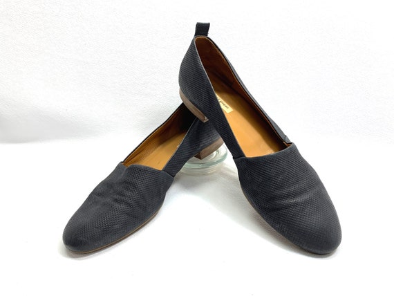 unisex Vintage Paul Green Shoes Pierced Black Lea… - image 5