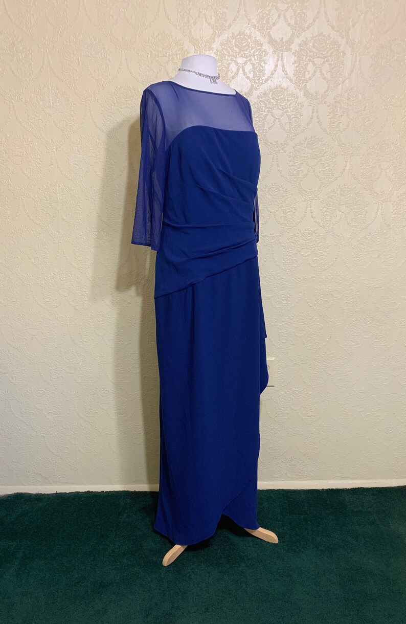 New Plus Size sz 18W Formfitting ELEGANT NAVY BLUE gown Navy Blue Gown Stretch knit Mother Of The Bride