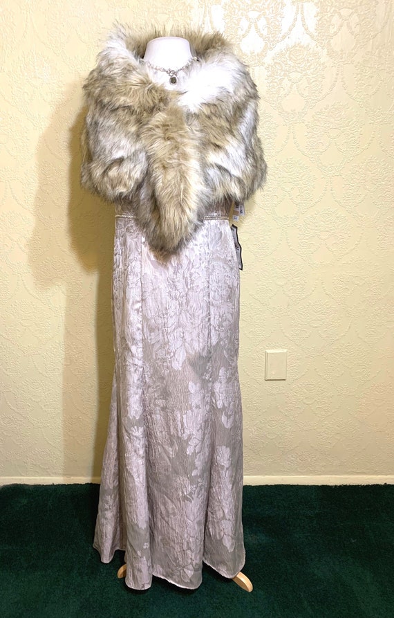 size Small FAUX FOX FUR Stole faux Fur Light Brown