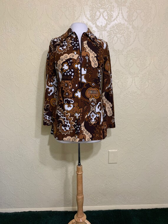 HANDMADE vintage 70's PSYCHEDELIC TUNIC sz 10