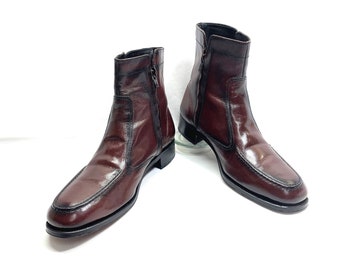 Florsheim Boots Black Cherry leather Beatles size 9 LEATHER FLORSHEIM Boots Disco Boots 70's Saturday Night Fever