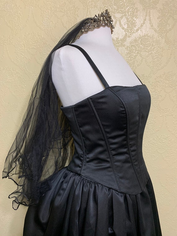 new Corset Dress black wedding dress BLACK GOTHIC… - image 4