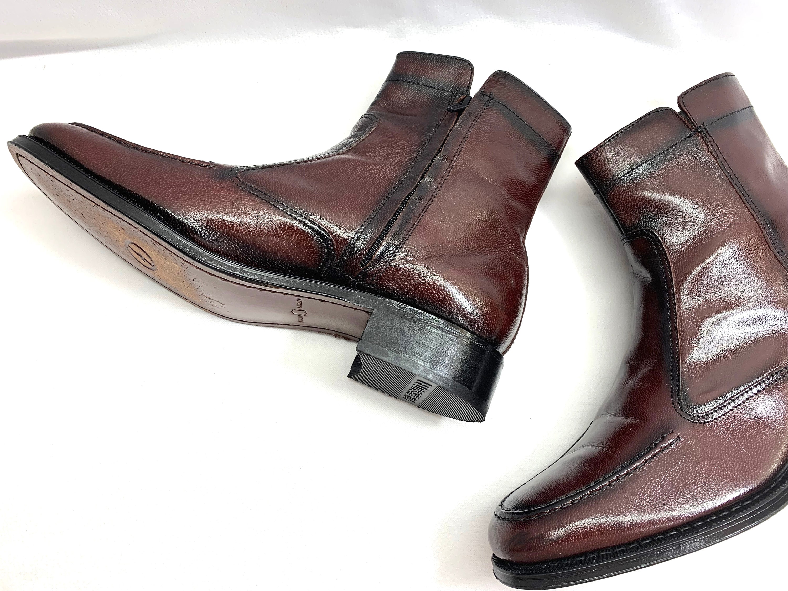 Florsheim Boots Black Cherry Leather Beatles Size 9 LEATHER 
