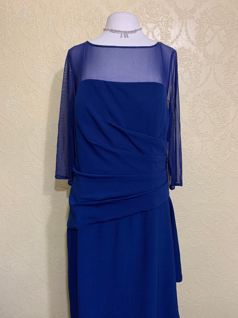 New Plus Size sz 18W Formfitting ELEGANT NAVY BLUE gown Navy Blue Gown Stretch knit Mother Of The Bride