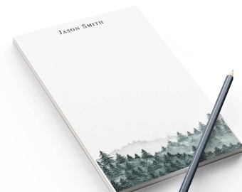 Personalized Nature Notepad, Custom Mens Notepad, Professional Notepad with Name, Office Notepad, To Do List, Gift for Him, Mens Notepad