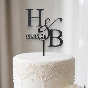 Custom Wedding Cake Topper, Personalized Monogram Initials, Anniversary Cake Decoration