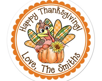 Thanksgiving Favor Stickers, Thanksgiving Stickers, Thanksgiving Personalized Labels, Turkey Stickers