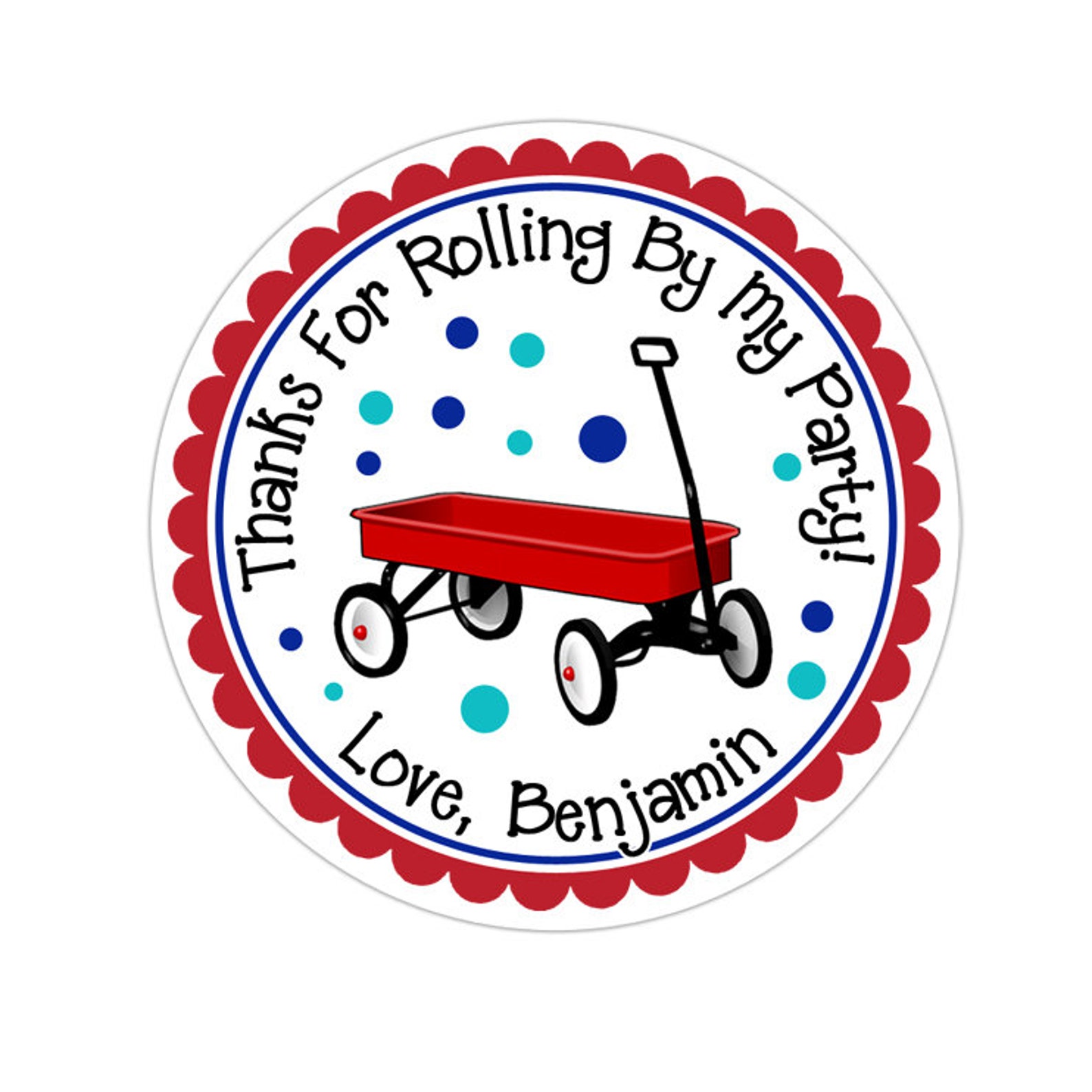 Red Wagon Stickers Wagon Birthday Party Wagon Party Etsy