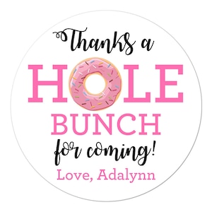 Personalized Donut Stickers, Donut Birthday Party, Donut Party Stickers, Personalized Customized Birthday Party Favor Thank You Stickers