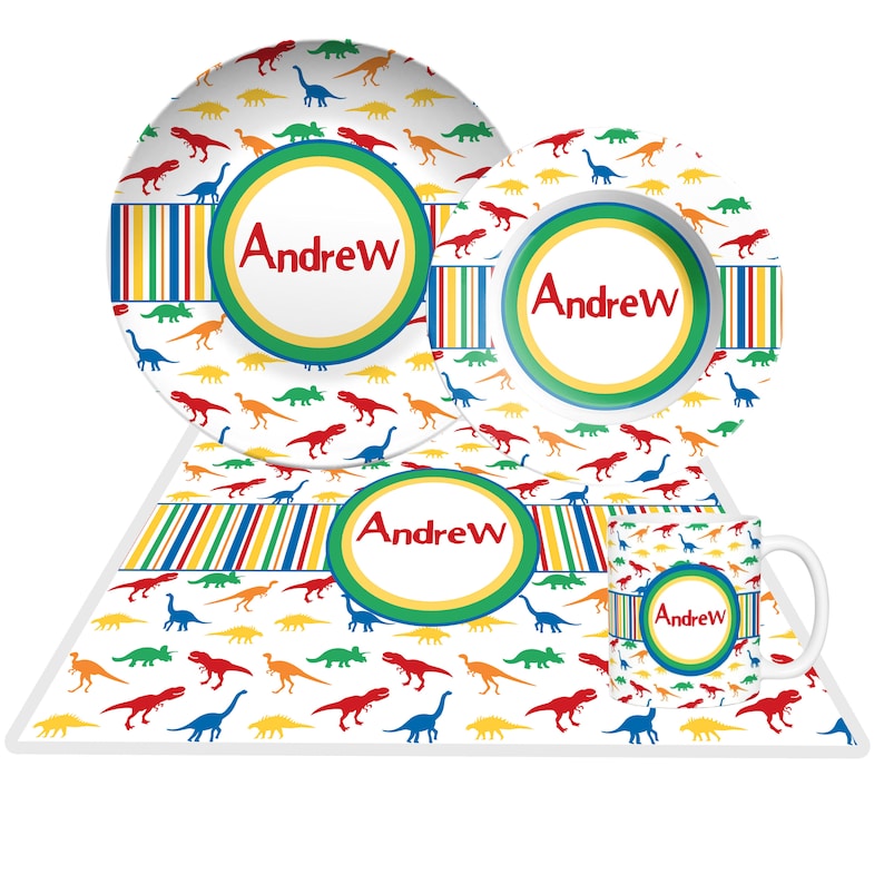 Kids Personalized Plate Set Personalized Dinnerware Set Etsy