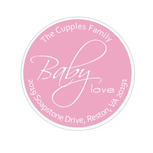 Baby Shower Stickers, Baby Love Stickers, Personalized Baby Shower Thank You Stickers, Baby Shower Party Favor Labels