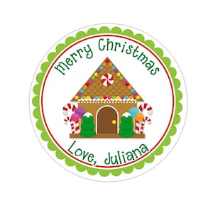 Personalized Christmas Stickers, Gingerbread House Christmas Gift ...