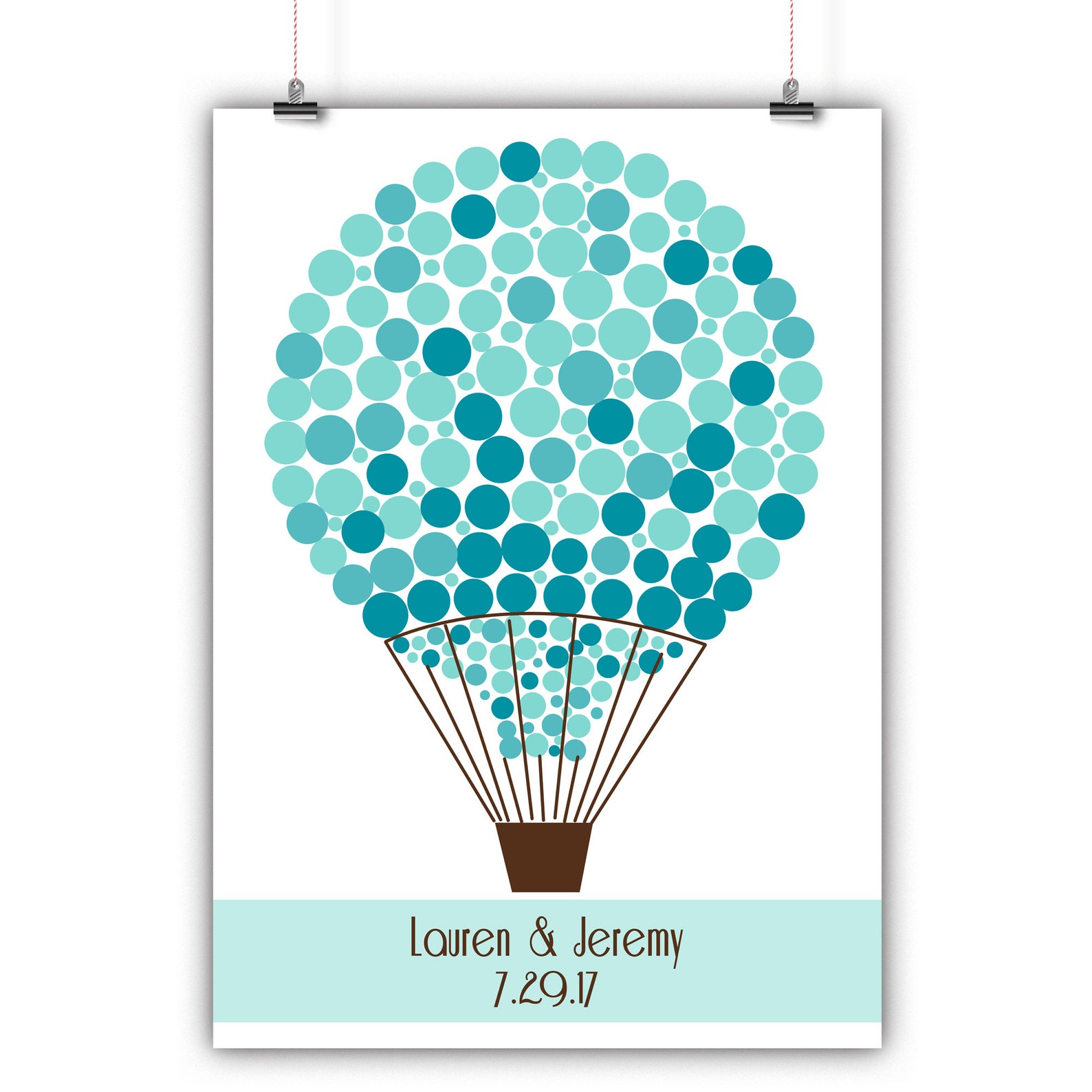 Personalized Wedding Guest Book Alternative Hot Air Balloon Etsy