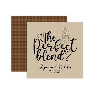 Personalized Wedding Favor Tags, The Perfect Blend Wedding Tags, Thank You Wedding Favor Tags, Wedding Thank You Cards, Coffee Favor Tags