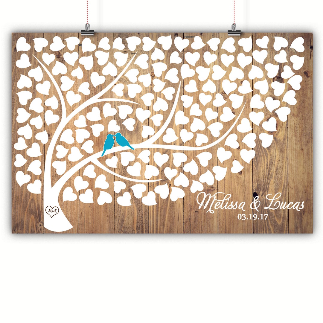 Personalized Wedding Heart Tree Guest Book Alternative, Wedding Tree ...