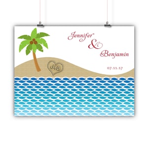 Personalized Wedding Guest Book Alternative, Beach Guest Book Alternative Print, Framed or Canvas - 50-200 Signatures