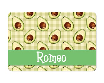 Personalized Pet Bowl Mat, Dog Lover Gift, Pet Bowl Placemat, Pet Food Mat, Dog Placemat, Cat Pet Bowl Mat - Avocado