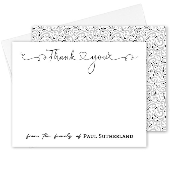 Personalized Funeral Thank You Notes Funeral Thank You Etsy
