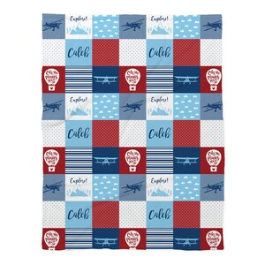 Personalized Airplane Blanket, Baby Blanket, Kids Blanket, Airplane Baby Blanket, Name Blanket