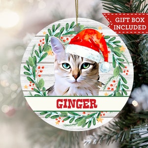 Custom Cat Ornament, Custom Cat Christmas Ornament, Personalized Cat Ornament, Pet Ornament, Cat Lover Gift - Use Your Photo