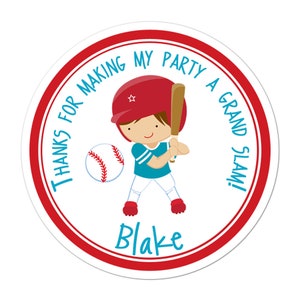 Baseball Stickers, Baseball Birthday Party, Baseball Party Stickers, Custom Baseball Player 2 Stickers