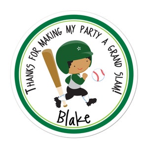Baseball Stickers, Baseball Birthday Party, Baseball Party Stickers, Custom Baseball Player 3 Stickers
