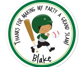 Baseball Stickers, Baseball Birthday Party, Baseball Party Stickers, Custom Baseball Player 3 Stickers