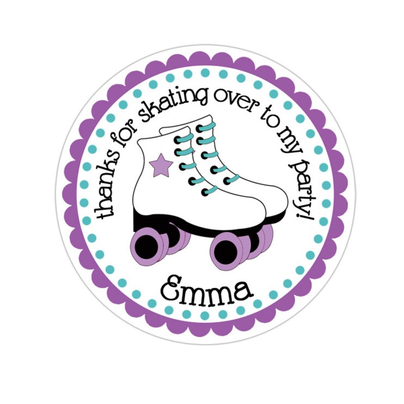 Roller Skate Stickers Roller Skating Birthday Party Etsy