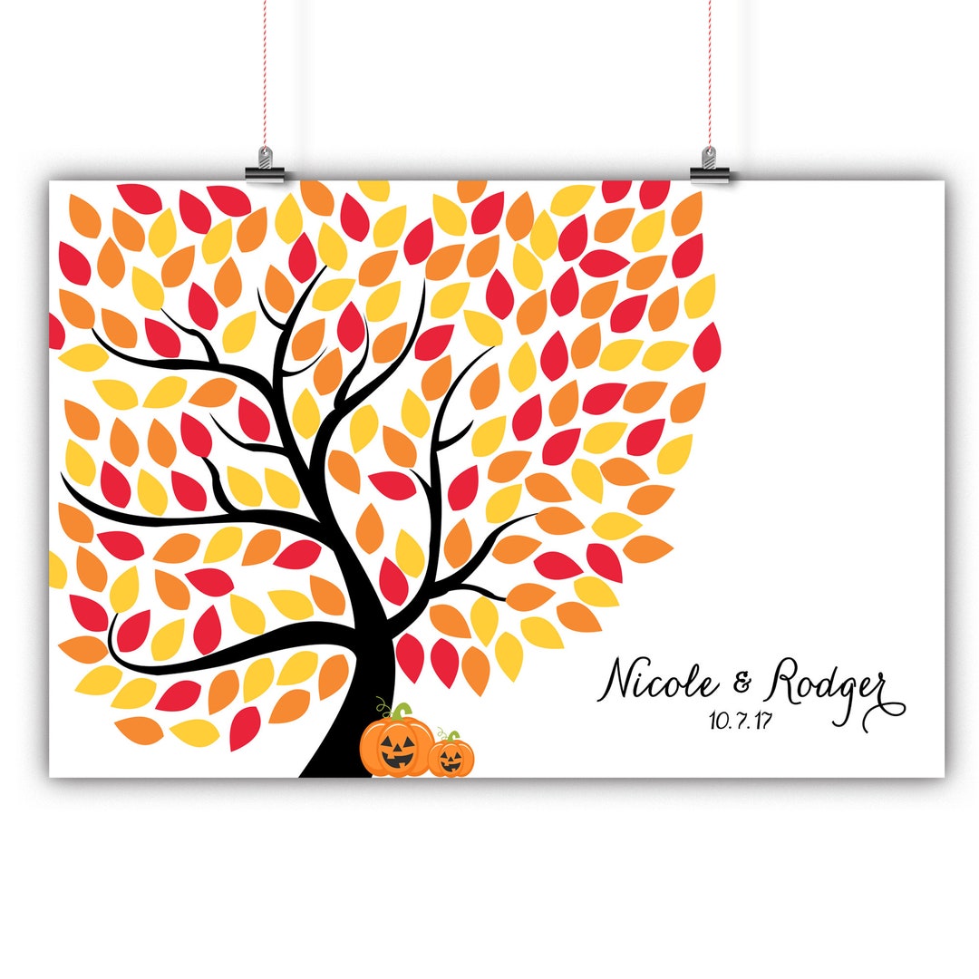 Personalized Autumn Fall Wedding Tree Guest Book Alternative, Wedding ...