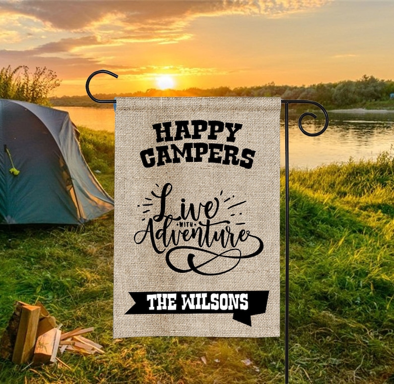 Personalized Camping Flag Camper Flag Campsite Flag Happy - Etsy