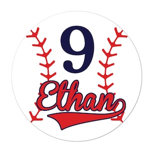 Baseball Age Stickers, Baseball Birthday Party, Baseball Party Stickers, Personalized Customized Birthday Party Favor Thank You Stickers