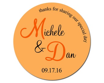 Sweet Sentiment Personalized Wedding Favor Stickers, Thank You Wedding Stickers, Personalized Wedding Labels