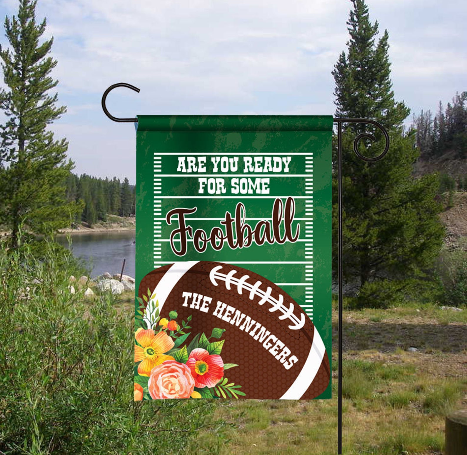 Personalized Football Garden Flag Football Flag Yard Flag Etsy