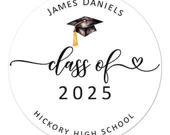 Graduation 2025 Labels, Graduation Party Sticker, Graduation 2025 Favor Stickers, Graduation Party Favor Stickers, Class of 2025