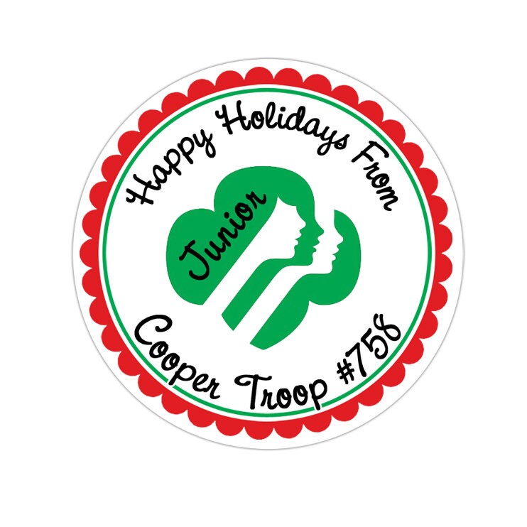Personalized Holiday Girl Scout Stickers Christmas Gift - Etsy