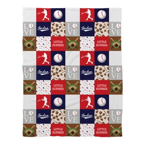 Personalized Baseball Blanket, Baby Blanket, Kids Blanket, Baseball Baby Blanket, Name Blanket