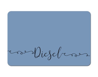 Personalized Pet Bowl Mat, Dog Lover Gift, Pet Bowl Placemat, Pet Food Mat, Dog Placemat - Fancy Script