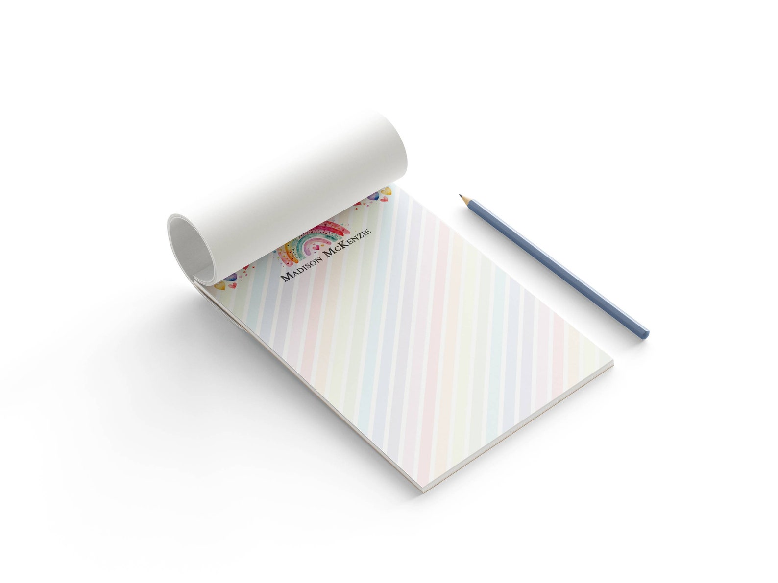 Personalized Rainbow Notepad, Custom Rainbow Notepad With Name, Girls ...