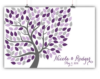 Personalized Wedding Tree Guest Book Alternative, Wedding Tree Guest Book Alternative Print, Framed or Canvas, 150 Signatures