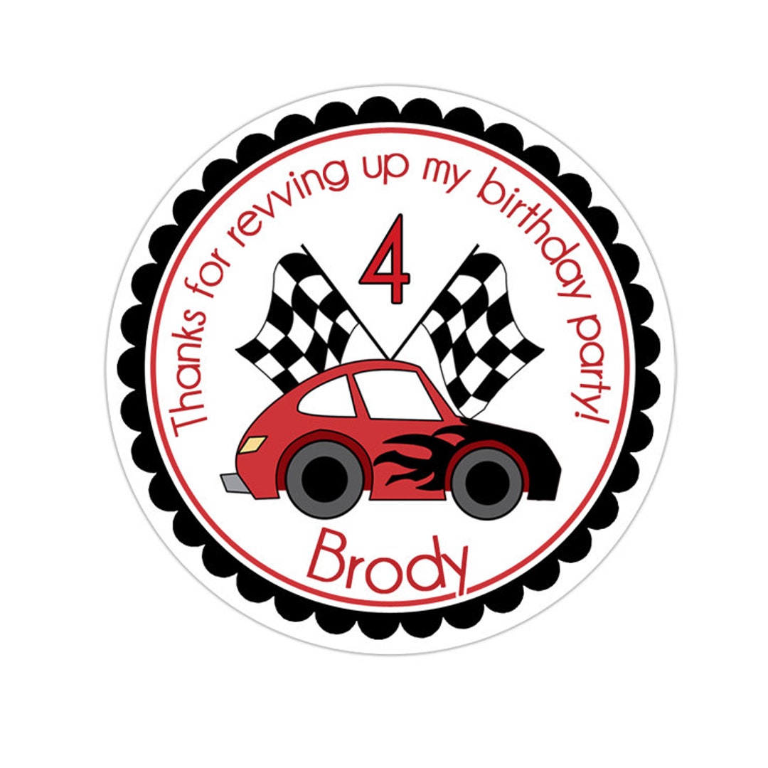 Race Car Stickers, Racing Birthday Party, Racing Party Stickers ...
