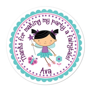 Garden Fairy Stickers, Fairy Birthday Party, Fairy Party Stickers, Personalized Customized Birthday Party Favor Thank You Stickers