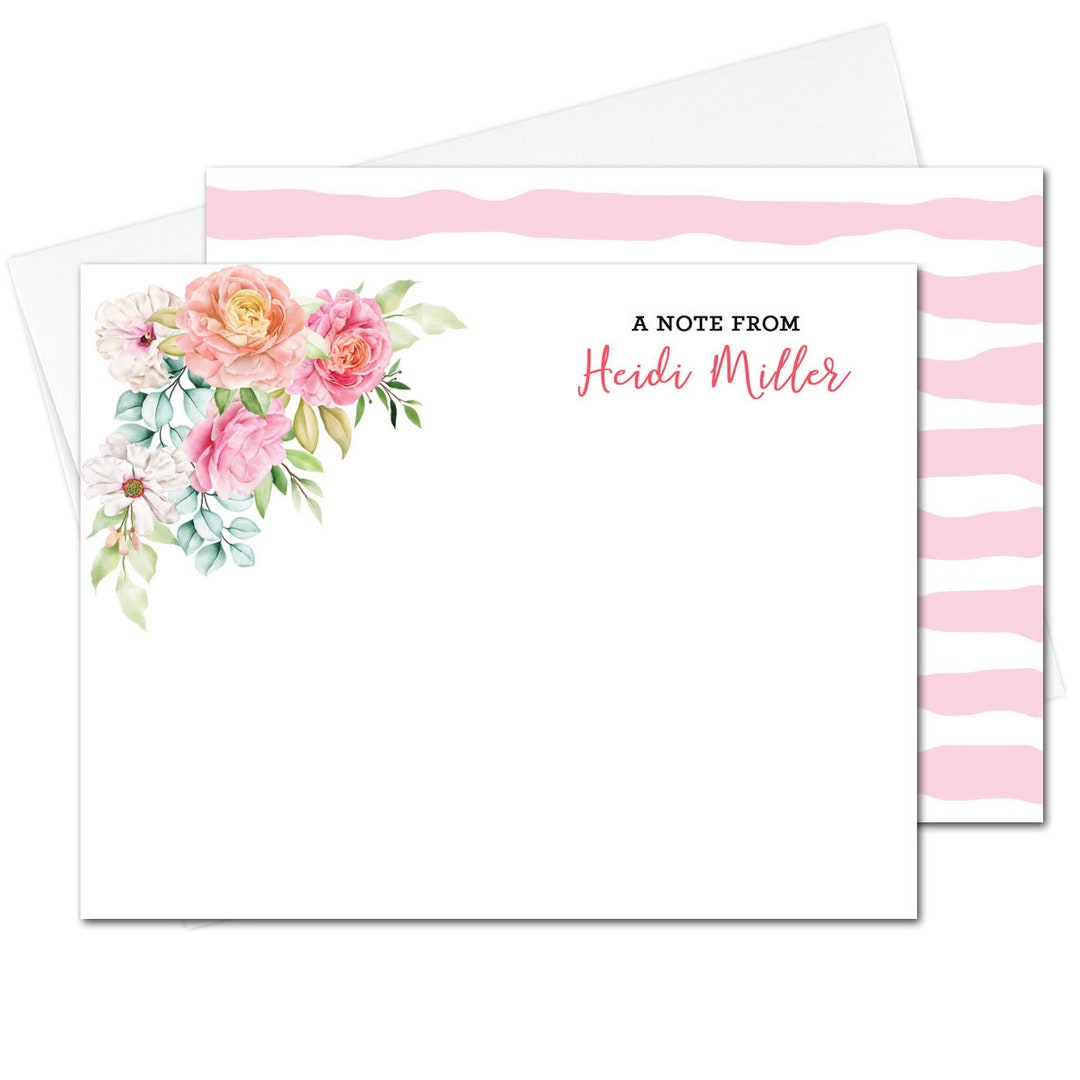 Personalized Roses Floral Stationery, Floral Notecards, Mother's Day ...