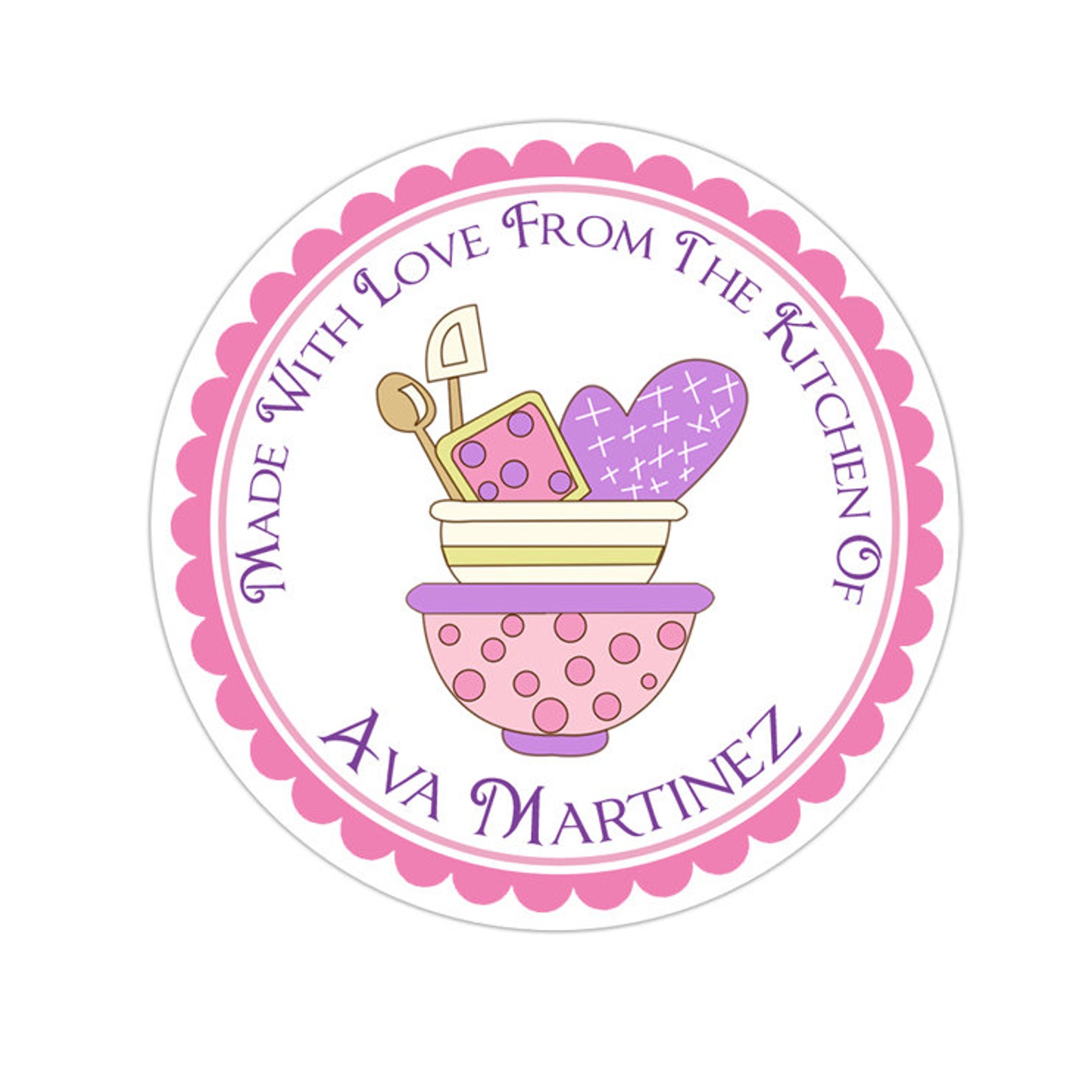 Kitchen Stickers, Baking Stickers, Personalized Kitchen Stickers ...