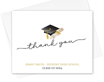 Personalized Graduation Thank You Cards, Graduation Thank You Notes, Graduation Stationery, College Graduation, High School Graduation 2024
