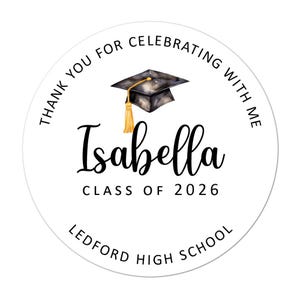 Graduation Party Favor Labels, Graduation Party Favor Stickers, Custom Graduation Party Favor Labels, Class of 2026