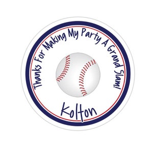 Personalized Baseball Stickers, Baseball Birthday Party, Baseball Party Stickers, Personalized Birthday Party Favor Thank You Stickers