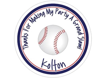 Personalized Baseball Stickers, Baseball Birthday Party, Baseball Party Stickers, Personalized Birthday Party Favor Thank You Stickers