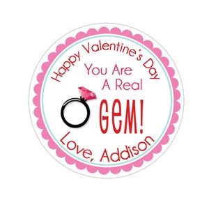 Valentines Day Stickers, Personalized Ring Pop Valentines Stickers, Valentine Labels,  Valentines Day Favor Stickers